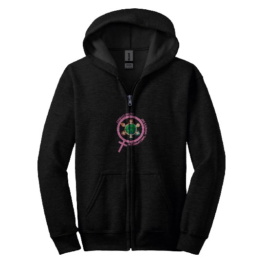 Happy International Women's Day Embrace Equity Zip Hoodies