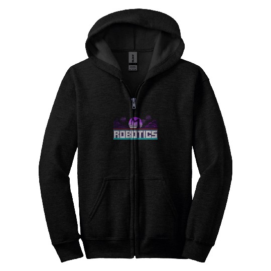 Robot Robotics Engineer Retro Zip Hoodies