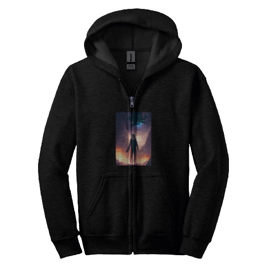 galaxy space satelite astronaut Zip Hoodies