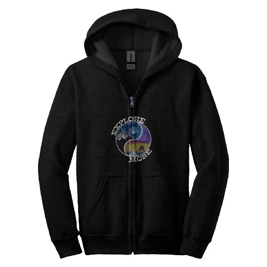 Explore more mountains & oceans wanderlust guided Zip Hoodies