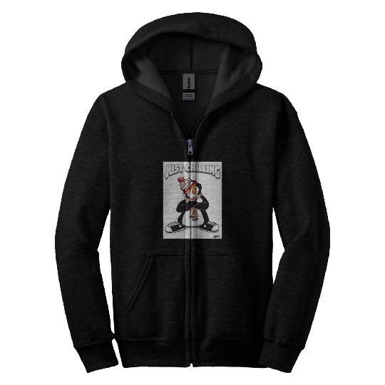 Just Chilling Penguin by Black Sheep Graphix Zip Hoodies