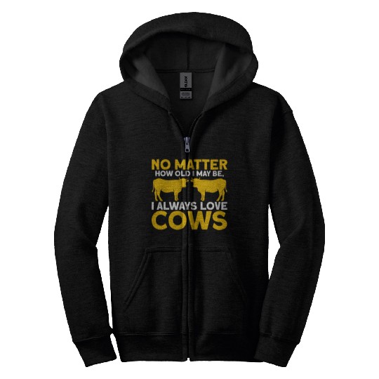 Farming Cow Animal Farm Gift Zip Hoodies