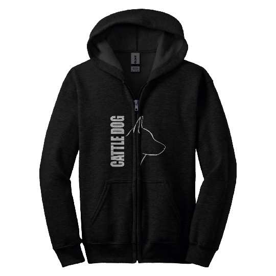 Cattle Dog Profile dog mom Zip Hoodies