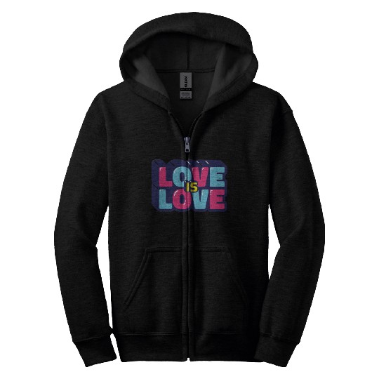 Love is love retro Zip Hoodies