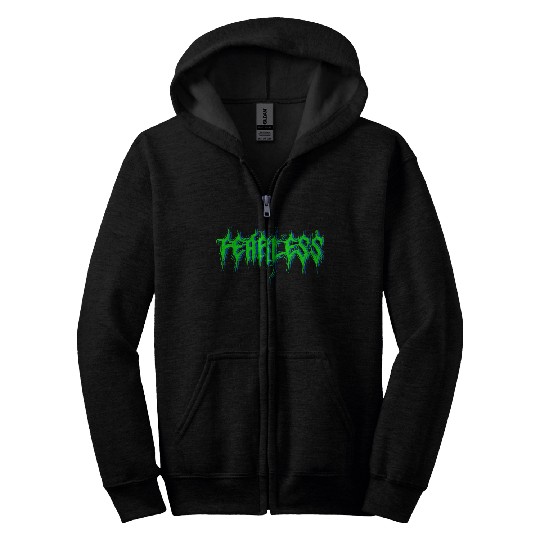 FEARLESS Logo Art Green Zip Hoodies