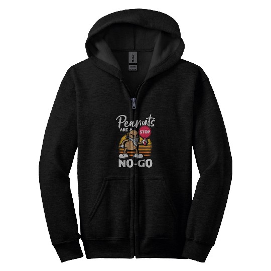 Peanuts Are A No-Go Peanut Allergic Zip Hoodies