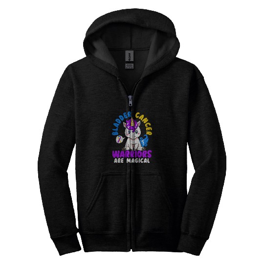 Bladder Cancer Warriors Are Magical Bladder Cancer Zip Hoodies