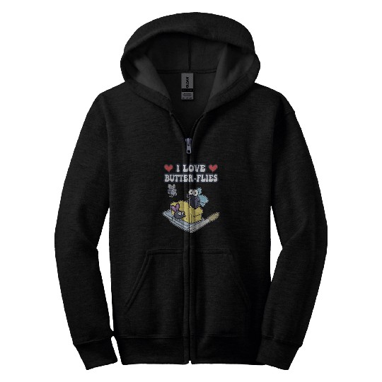 I Love Butterflies Zip Hoodies