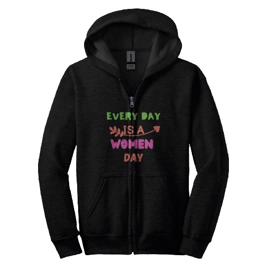 Embrace Equity Happy Women's DaY Zip Hoodies
