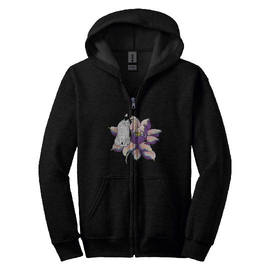 Lotus Cat Zip Hoodies