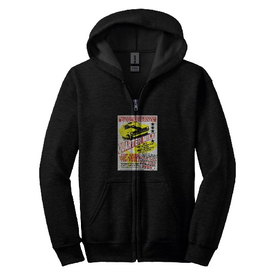 Vintage Hot Rod Classic Drag Racing Poster Zip Hoodies