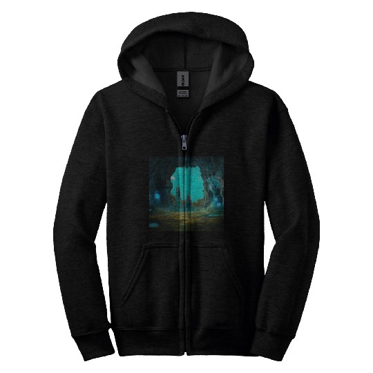 Bioluminescent Underground Landscapes Zip Hoodies