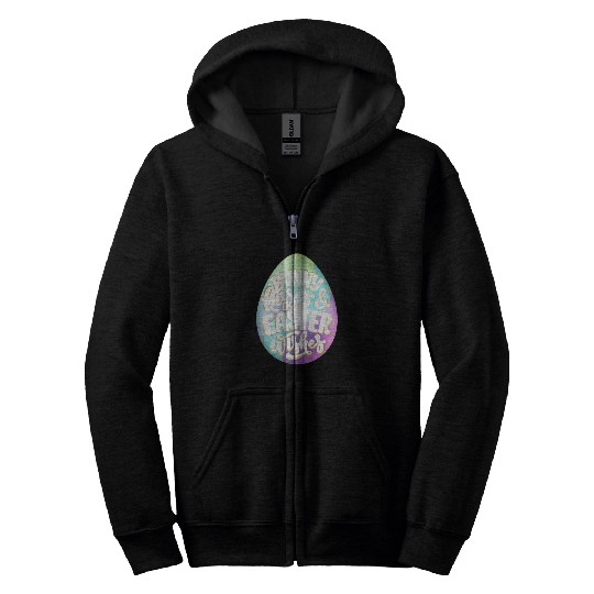 Happy Easter | Bunny Kisses and Easter Wishes | Zip Hoodies