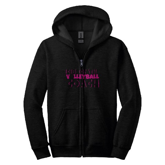 Dibs On The Volleyball Coach 4 Zip Hoodies