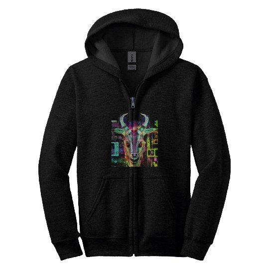 Neon Baphomet Zip Hoodies