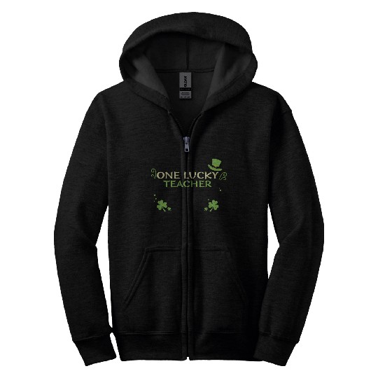 One Lucky Teacher Zip Hoodies