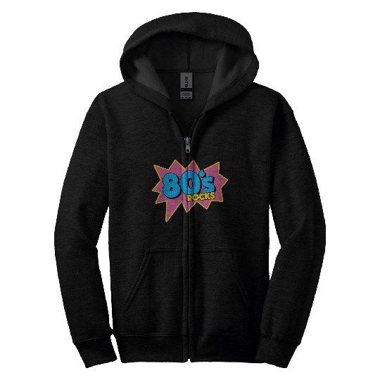 90s 80s Rocks Neon Rubic Cube Cassette Tape Zip Hoodies