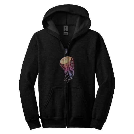Colorful Jellyfish Zip Hoodies