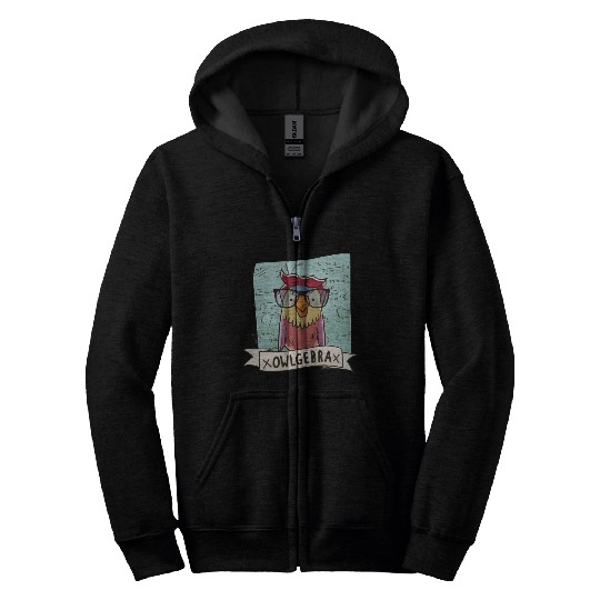 Owlgebra Owl Nerd Math Teacher Zip Hoodies