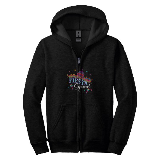 Fiesta Squad Cinco De Mayo Mexican Sombrero Family Zip Hoodies