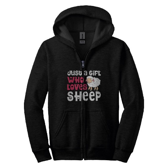 Cool Sheep For Women Girls Lamb Lover Sheep Zip Hoodies