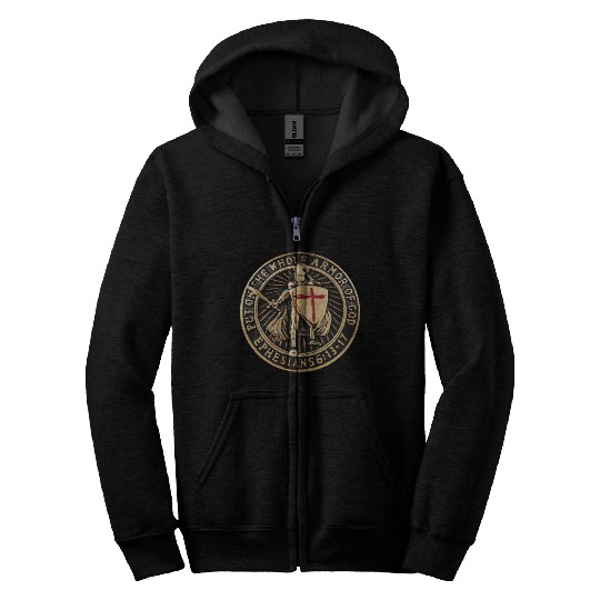 Armor Of God Christian Knight Zip Hoodies
