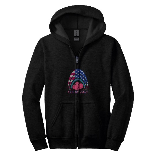 4th of July, Love America Zip Hoodies