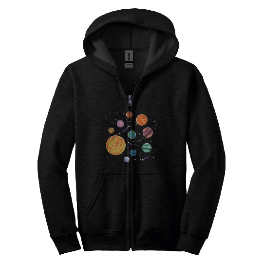 Solar System Planets Science Space Boys Girls Zip Hoodies