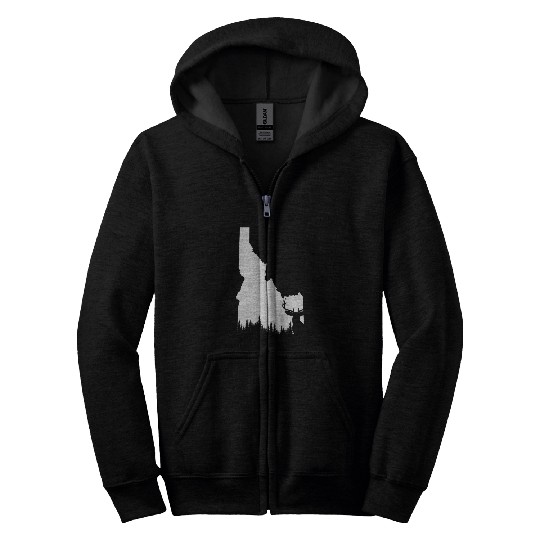 Hunter Elk Deer State Idaho Hunting Zip Hoodies