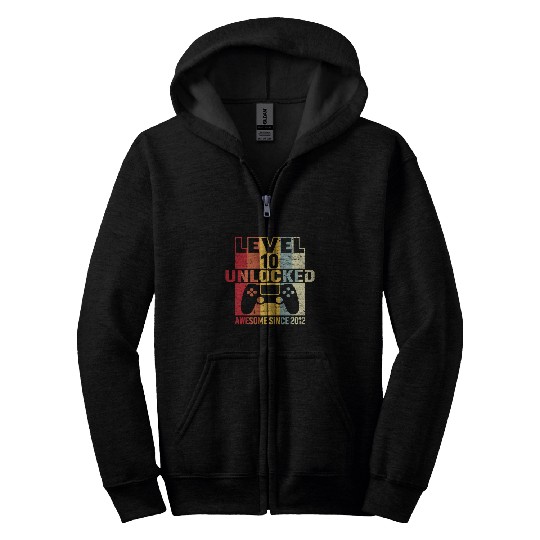 Level 10 Unlocked 2012 10Th 10 Gaming Zip Hoodies