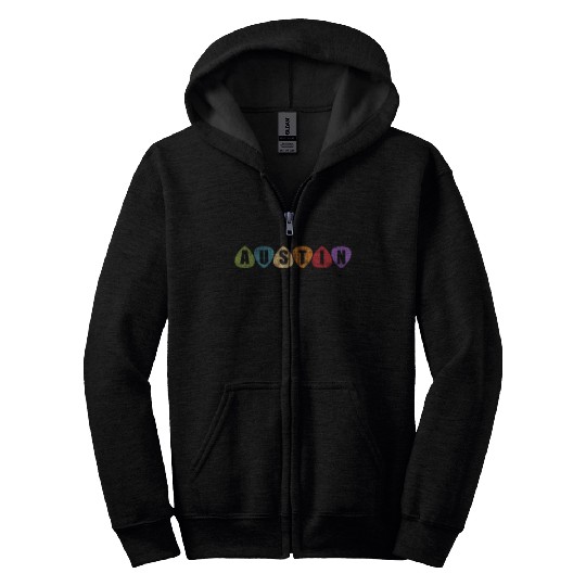 Austin Texas Music Guitar Pic Tx Zip Hoodies