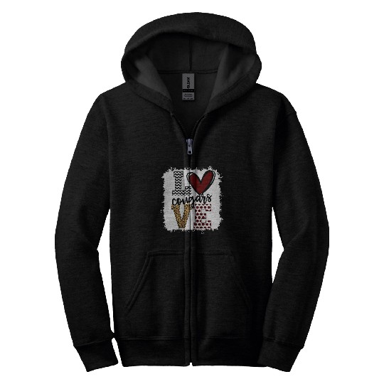 Cougars Mascot Love School Spirit Fantastic Zip Hoodies