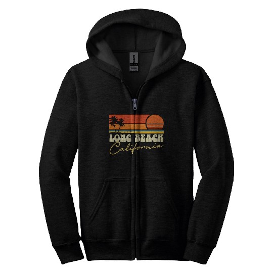 Long Beach California Zip Hoodies