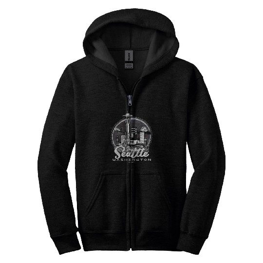 Seattle Pacific Northwest Emerald City Zip Hoodies