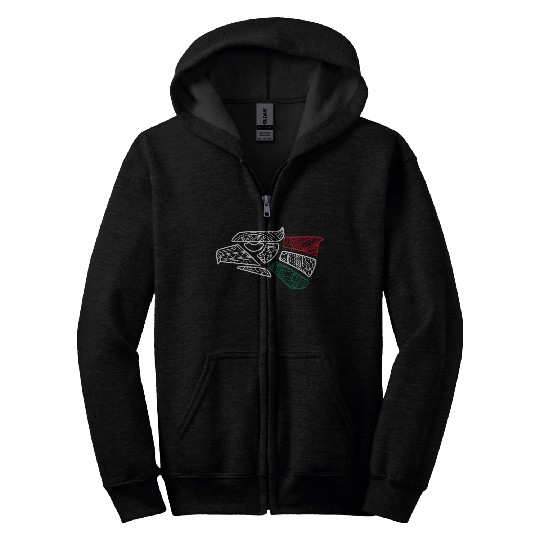 Meco Flag - Mecan Eagle Aztec Style - Hecho Zip Hoodies