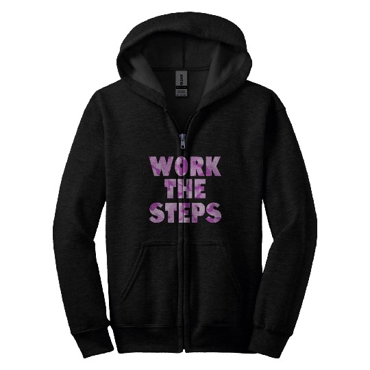 Work the Steps purple camo Zip Hoodies