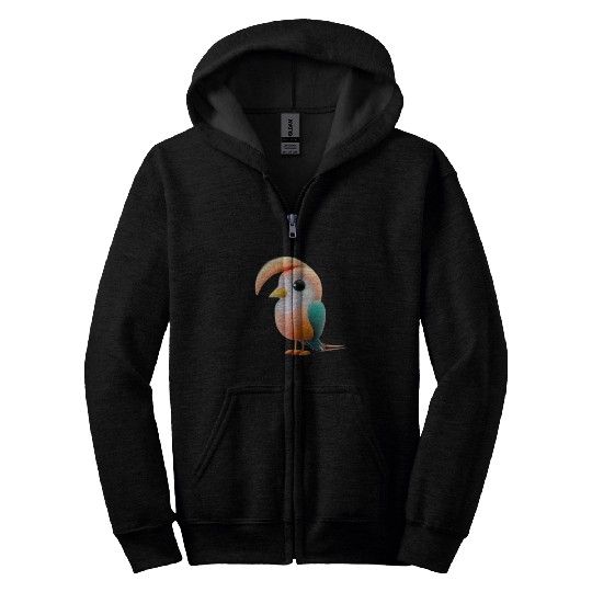 Cute Bird of Paradise 3D Render Zip Hoodies