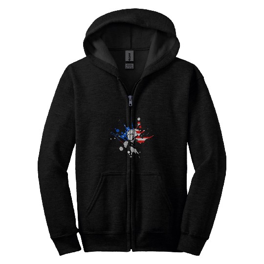 Merica George Washington Independence Day Zip Hoodies