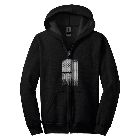 Correctional Officer - Us Flag Thin Silver Line Zip Hoodies