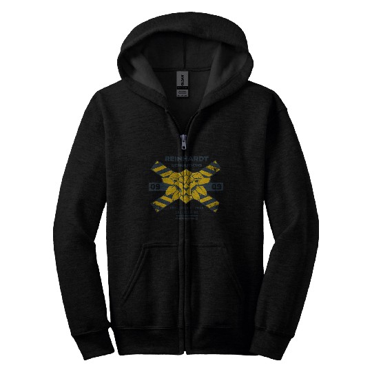 Overwatch 2 Reinhardt Demolitions Icon Logo Zip Hoodies