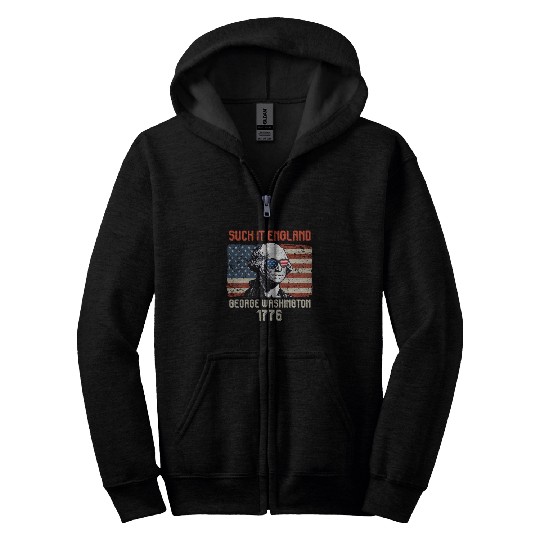 Suck it England George Washington 1776 USA Zip Hoodies