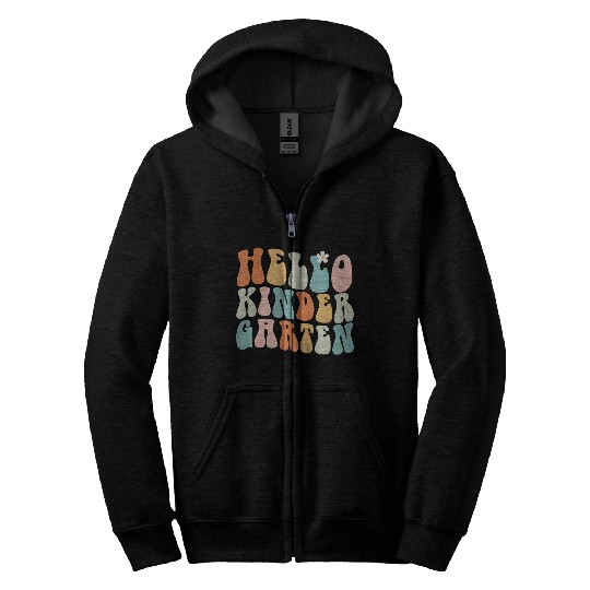 Hello Kindergarten Teacher Team Back To School Zip Hoodies