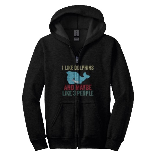 Dolphin Lover Zip Hoodies