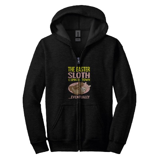 Easter Bunny Sloth Animal Lover Zip Hoodies