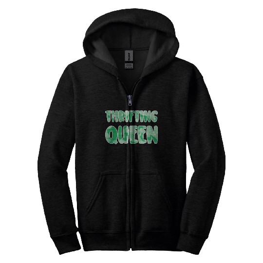 Thrifting Queen green camo Zip Hoodies