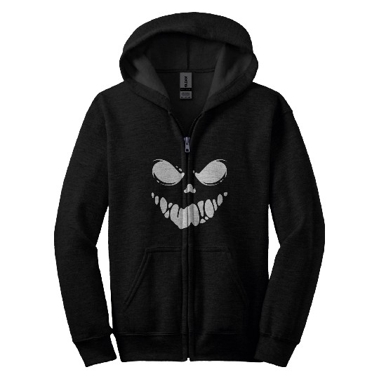Black Spooky scary Ghost face Zip Hoodies design