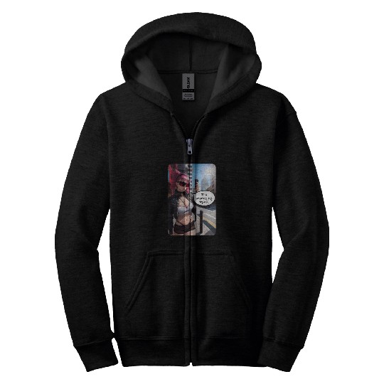 Cyberpunk Waifu Influencer Design 6 Zip Hoodies