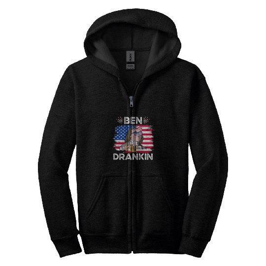 Ben Drankin US President Independence Day Zip Hoodies