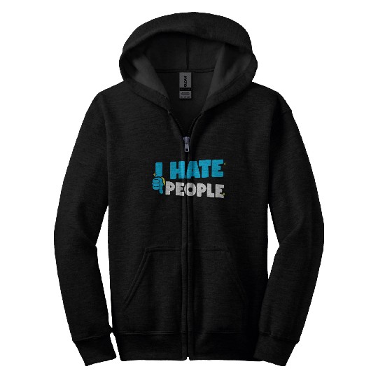 I Hate People Retro cool Zip Hoodies