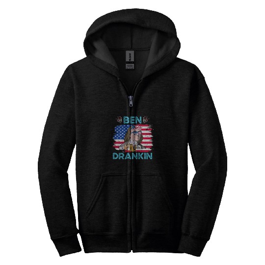 Ben Drankin US President Independence Day Zip Hoodies
